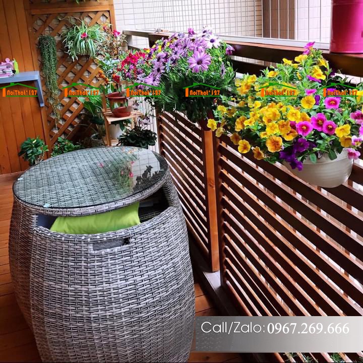 Bộ Bàn Ghế Trống Thông Minh Sân Vườn|Ban Công|Phòng Khách Trang Trí Nhà Cửa Đa Năng Tiện Lợi