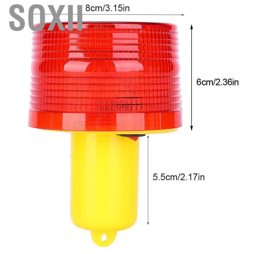 Soxii 1pc Solar LED Emergency Warning Flash Light Alarm Lamp Traffic Road Boat Red
