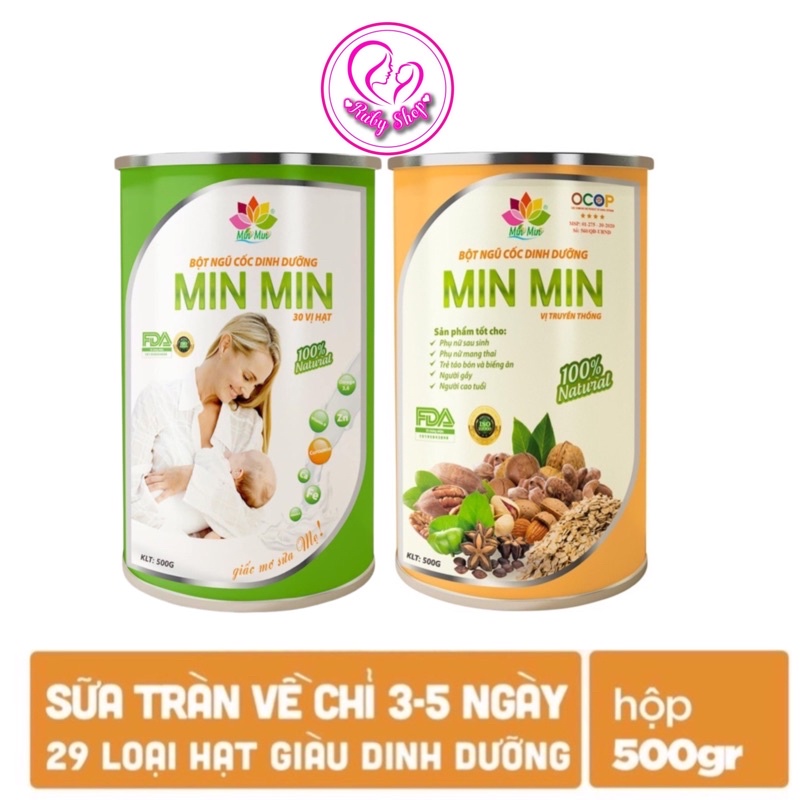 [Siêu lợi sữa] Ngũ cốc lợi sữa Min min chính hãng 500g dinh dưỡng tối ưu cho mẹ bầu và lợi sữa mẹ sau sinh