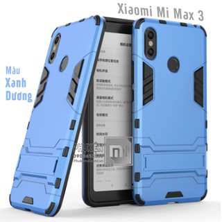 Ốp lưng Xiaomi Mi Max 3 iRON - MAN Nhựa PC cứng viền dẻo chống sốc - Xanh Dương