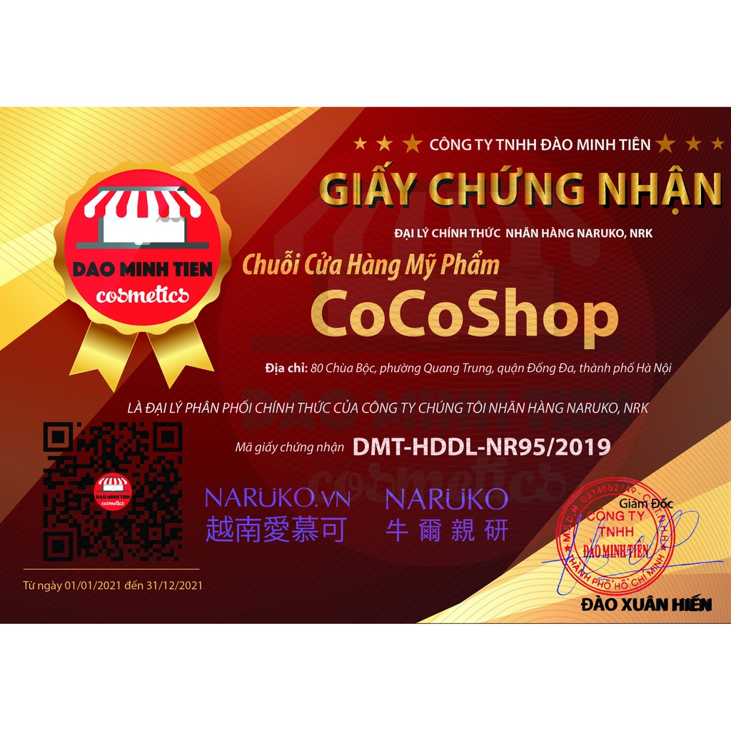 [Bản Đài có VAT] MẶT NẠ NARUKO MIẾNG - [Coco Shop] | Thế Giới Skin Care