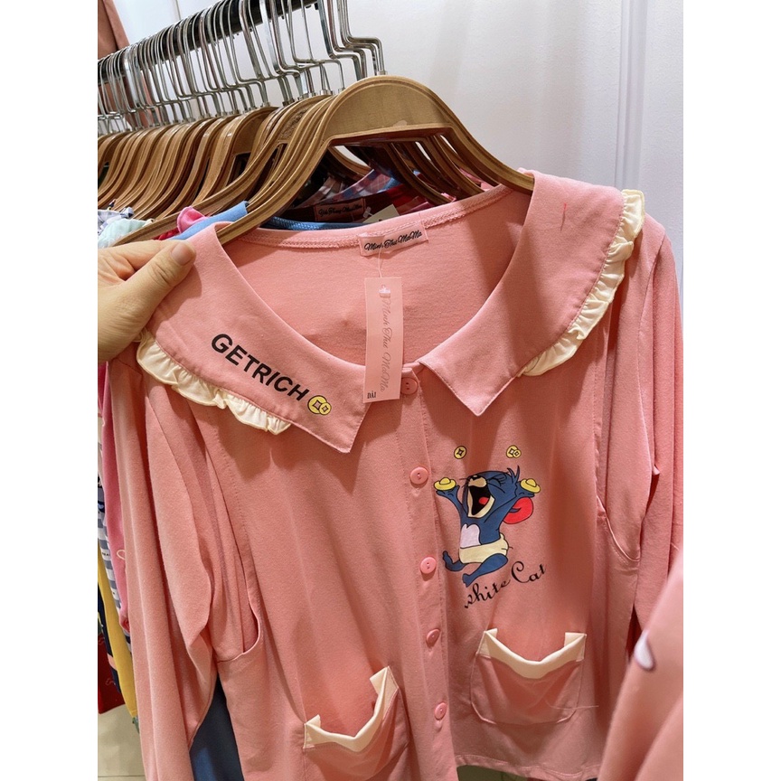 Bộ Đồ Bầuvà Sau Sinh Pijama COTTON  mặc 2 chức năng cho con bú-M469 -BỘBẦU
