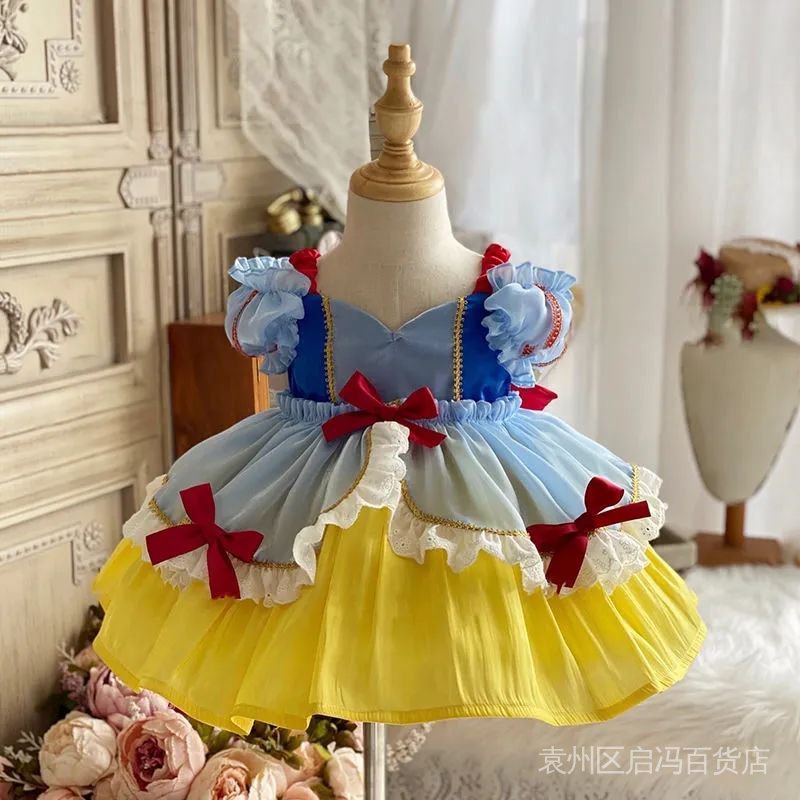 Đầm Công Chúa Bạch Tuyết Tay Phồng Xinh Xắn Cho Bé Gái