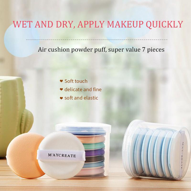 W.B.❤ Maycreate 7Pcs/Set Sponge Air Cushion Puff Soft Sponge Concealer Makeup Powder Puff