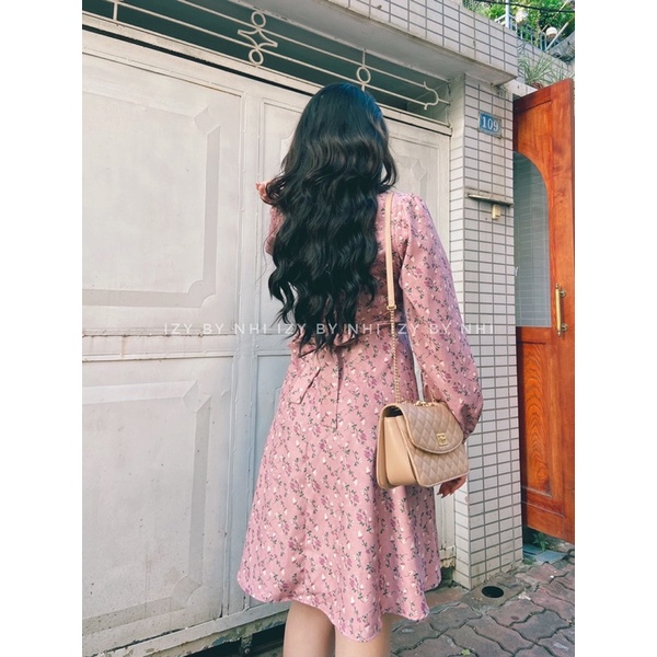 VÁY ĐẦM HOA NHÍ BIGSIZE DÀI TAY CỔ TRÒN VINTAGE - IZYBYNHI | BigBuy360 - bigbuy360.vn