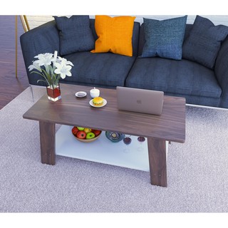 Bàn trà sofa IGA kiểu nhật hiện đại màu Óc chó-Trắng phòng khách- GP67.61