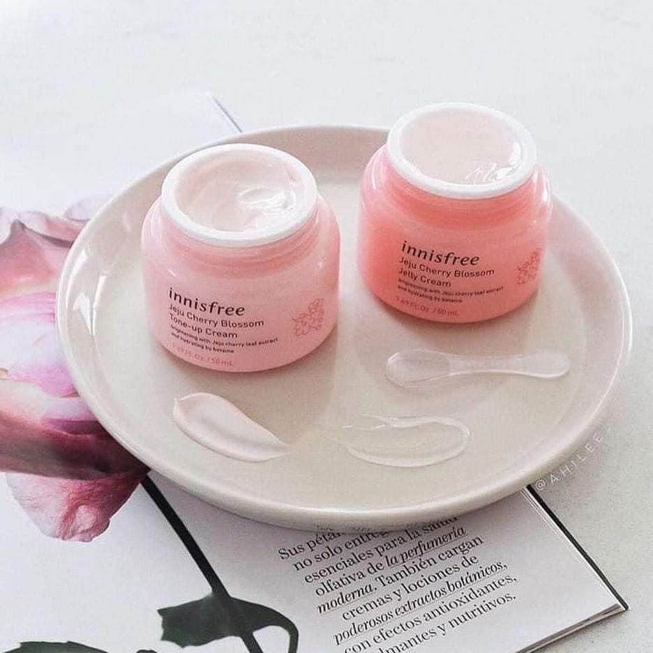 Sample Set dưỡng ngày đêm hoa anh đào làm da trắng và dưỡng ẩm Innisfree Cherry Blossom Cream Dual Kit 1ml + 1m