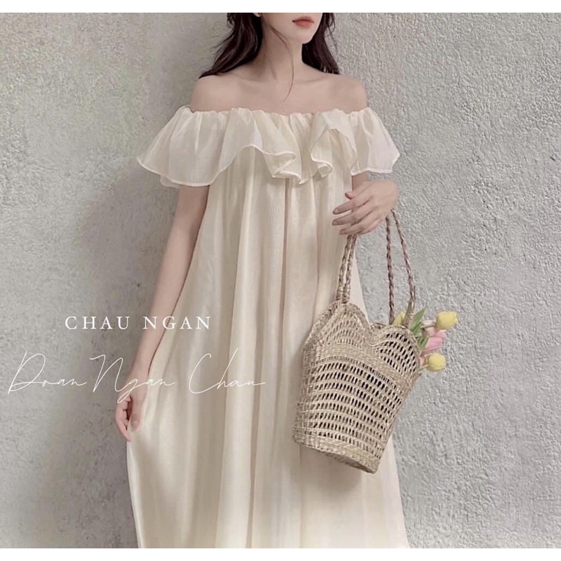 [Mã FAGREEN245 giảm 10% tối đa 30K đơn 99K] Đầm Maxi tơ trễ vai dáng dài hàng đẹp 2 lớp⚡️Ảnh thật | BigBuy360 - bigbuy360.vn