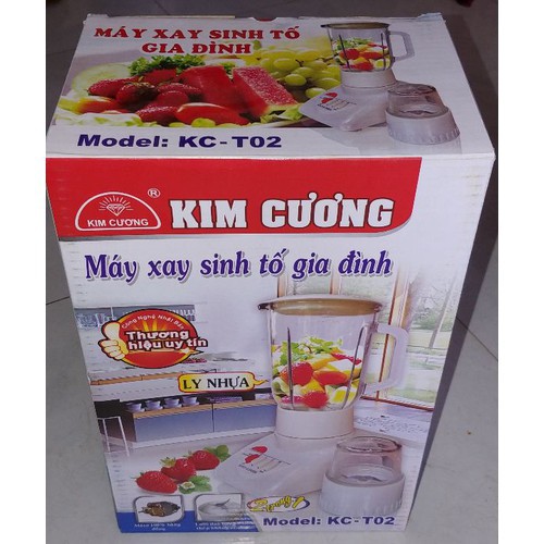 (GIÁ SỈ) MÁY XAY SINH TỐ KIM CƯƠNG LY THỦY TINH 2 CỐI