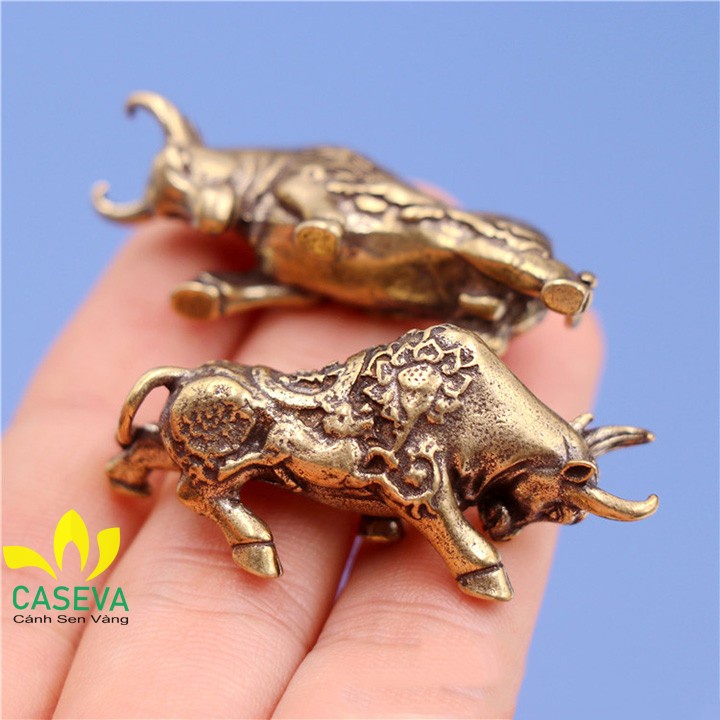 Móc Khóa Con Trâu Vàng Kim Ngưu, Móc Khóa Linh Vật Phong Thuỷ, Móc Khóa Tuổi Sửu, Móc Khóa Xe Máy Đồng Thau CASEVA