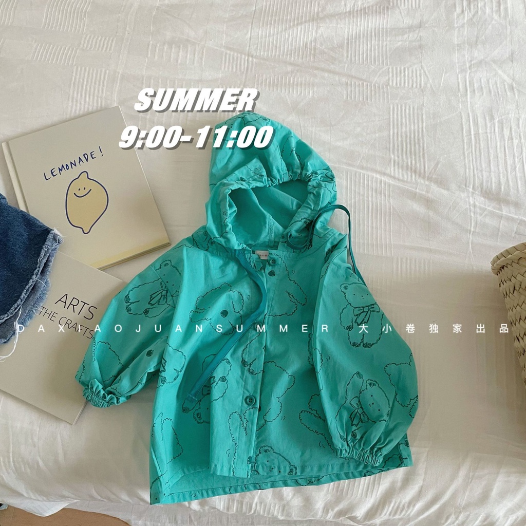 Hàng Mới Về Áo Khoác Chống Nắng Thoáng Khí Tay Dài Màu Trơn In Họa Tiết Hoạt Hình Thoáng Khí Thoải Mái Thời Trang Mùa Hè Cho Bé Trai Và Gái