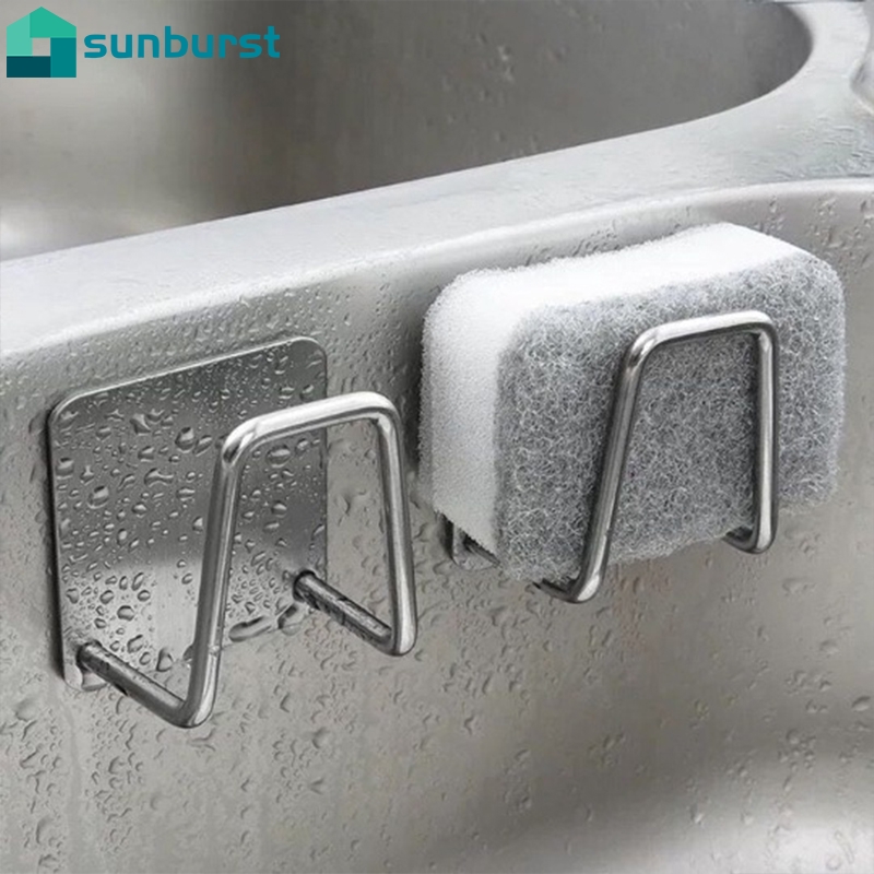 Giá đỡ treo đồ bằng thép không gỉ tự dính cho nhà bếp và phòng tắm