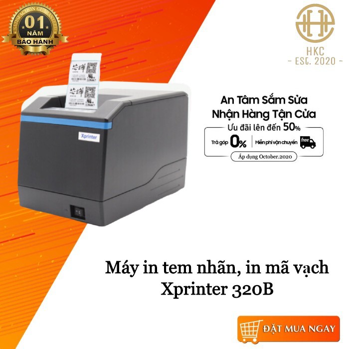 Máy in tem nhãn, in mã vạch Xprinter 320B