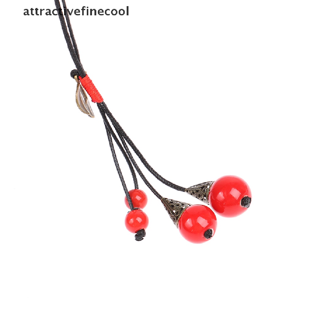 Vòng Cổ Chuỗi Hạt Gốm Phong Cách Vintage