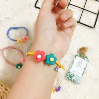 CỘT TÓC 2 HOA 5 CÁNH DÂY CHUN MÀU ẢNH THẬT