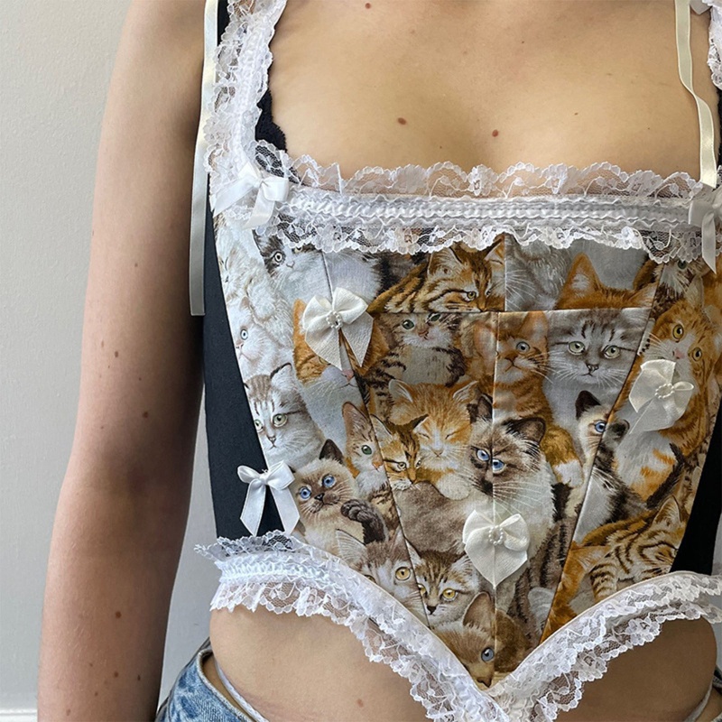 Áo Corset Ren Không Tay Định Hình Cơ Thể Cho Nữ