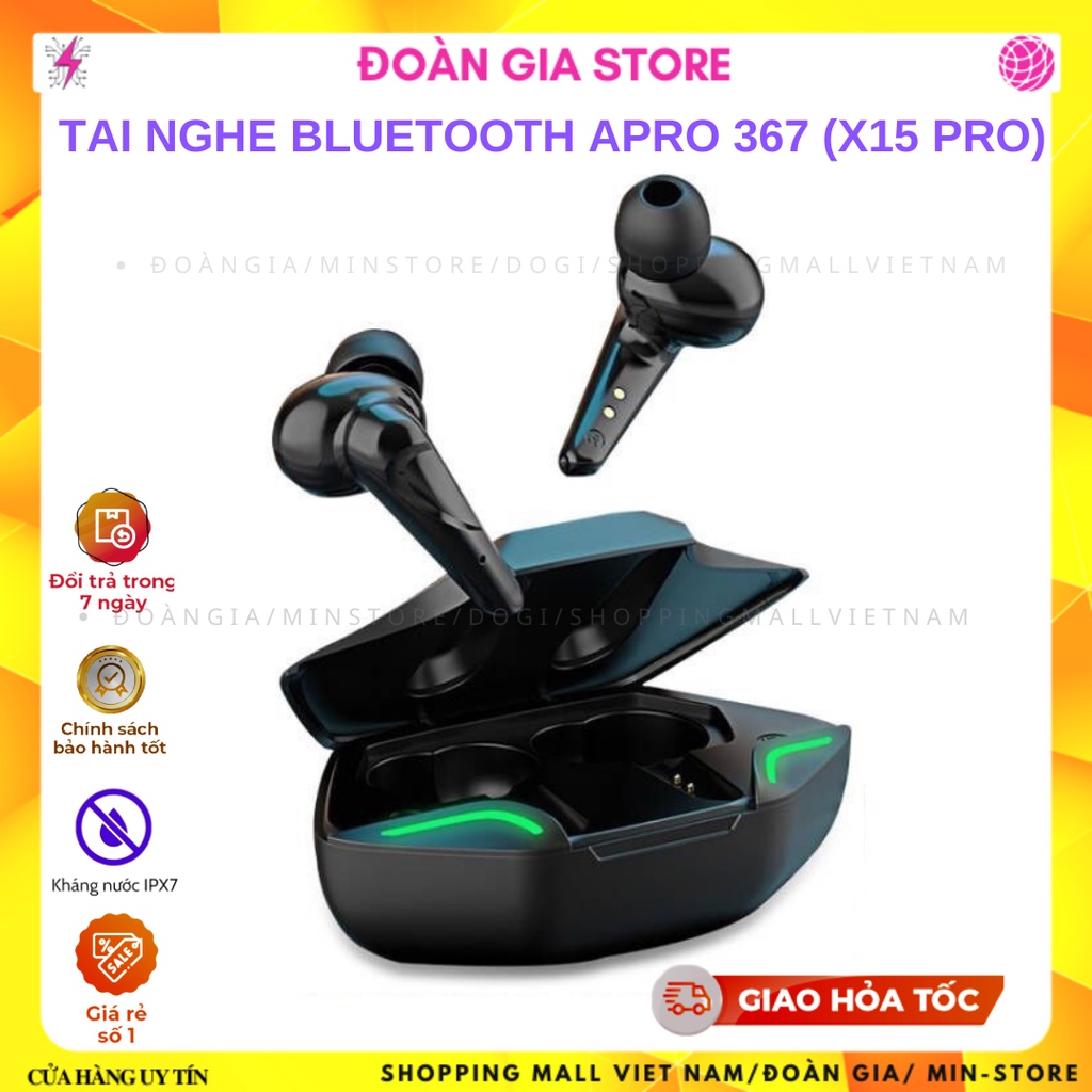 Tai nghe bluetooth Apro 366 TWS cảm biến chạm, không có độ trễ kèm thiết kế thể thao và mạnh mẽ -Chip Jerry, Bản X15-PRO