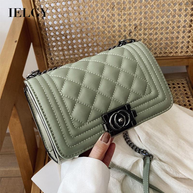 Túi đeo chéo IELGY phối dây xích phong cách retro thời trang cho nữ