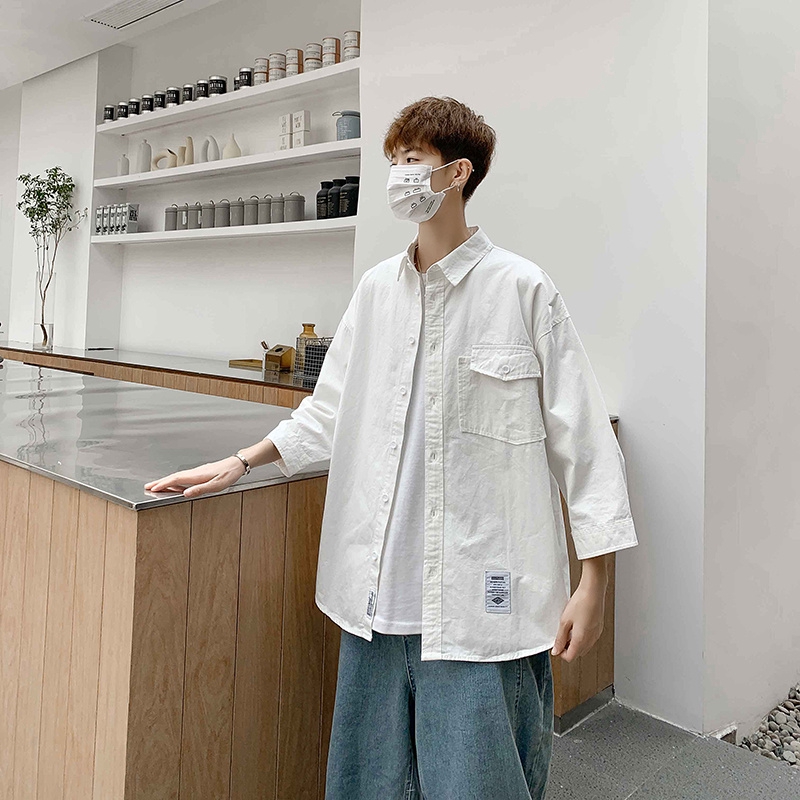 Summer Fashion Men's Summer Fashion Short Sleeve Shirt With Plain Color