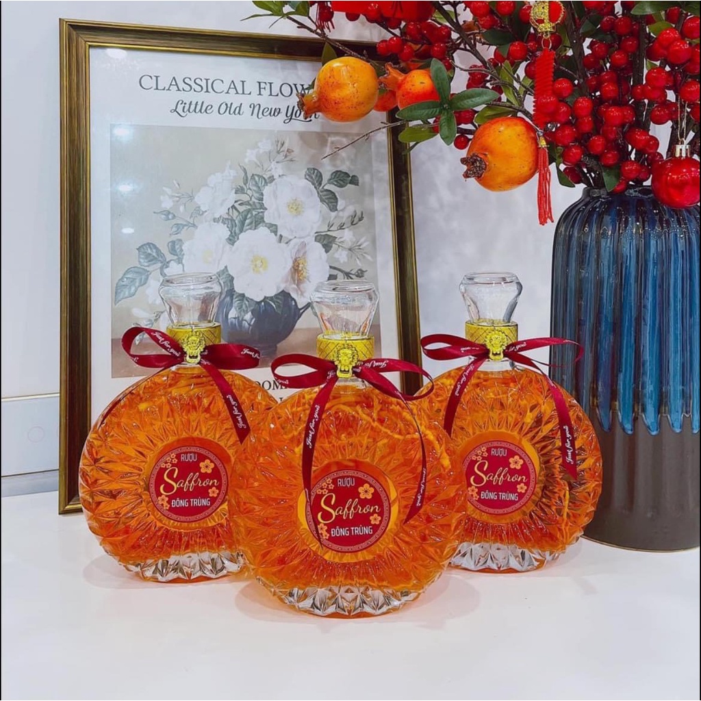 Saffron Và Đông trùng hạ thảo ngâm rượu - Quà Tặng -Tăng cường sức khỏe, Sinh Lý