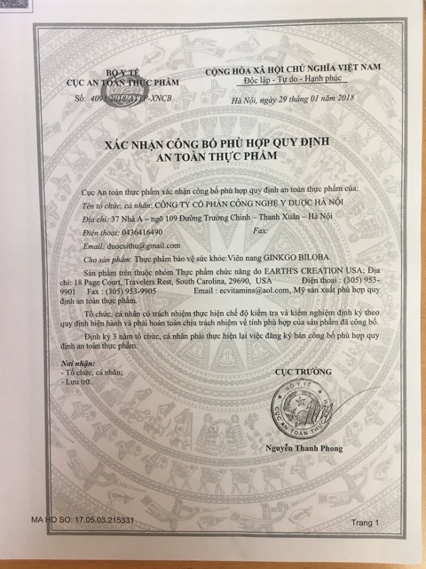 Viên Uống Bổ Não Viên Nang Ginkgo Biloba 60mg