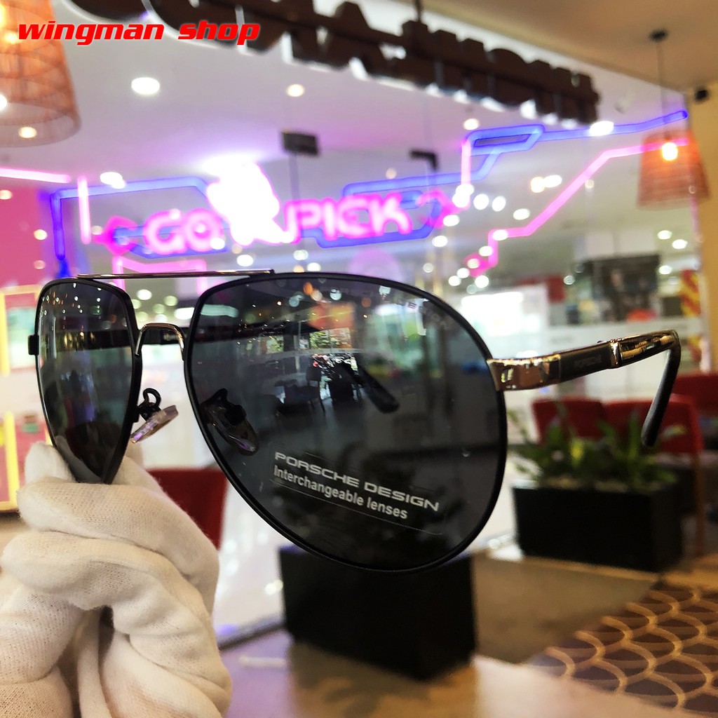 Kính mát nam P8281 mắt Polarized cao cấp chống xước chống vỡ , full hộp , khăn , thẻ , bảo hành 12 tháng