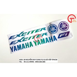TẤM TEM CHỮ VÀ LOGO PHẢN QUANG DÁN XE YAMAHA EXCITER