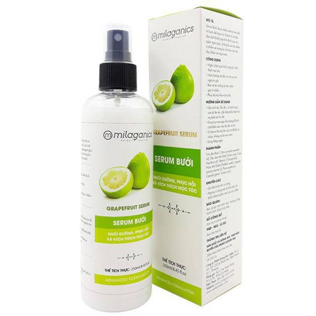 Serum Bưởi Kích Thích Mọc Tóc, Nuôi Dưỡng Và Giảm Rụng Tóc Milaganics