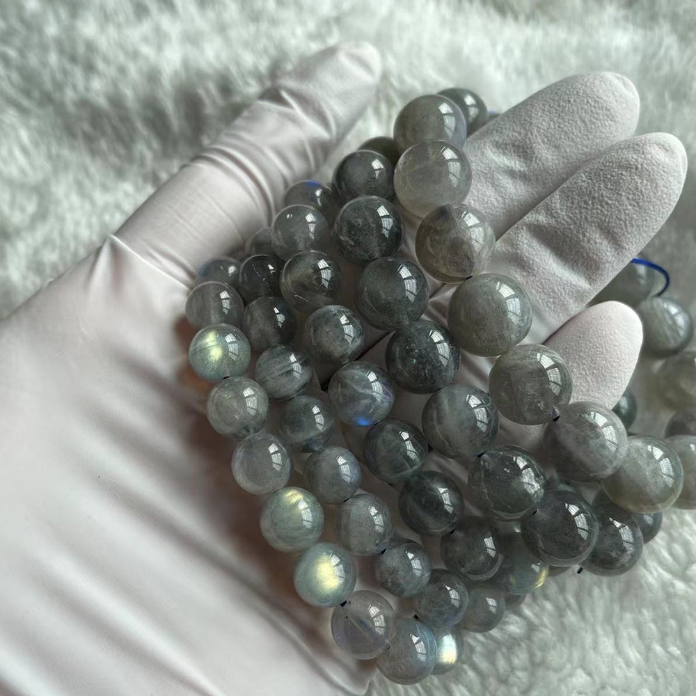 Đá Tự Nhiên AA Lớp Xanh Labradorite Hạt Tròn Vòng Tay Trang Sức Thời Trang Phụ Kiện 4mm 9mm 10mm 11m 12mm