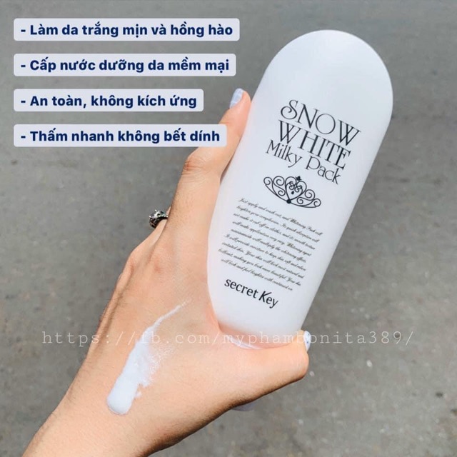 Kem tắm dưỡng trắng da toàn thân Snow white milk pack