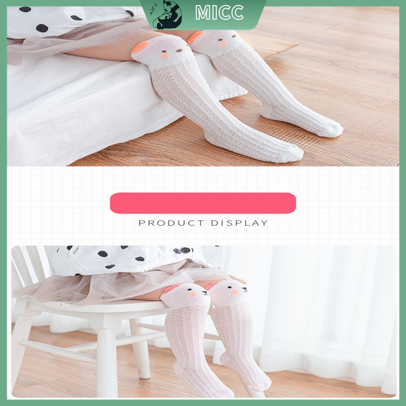 Vớ em bé, thích hợp cho 0-3Y, Vớ thoải mái đến đầu gối bằng cotton nguyên chất,Vớ lưới thoáng khí mùa hè cho bé