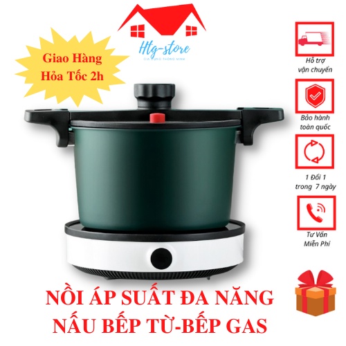 Nồi áp suất bếp từ chống dính đa năng Hàn Quốc, dung tích 3,5L kiểu dáng Hàn Quốc, gọn nhẹ dễ sử dụng.