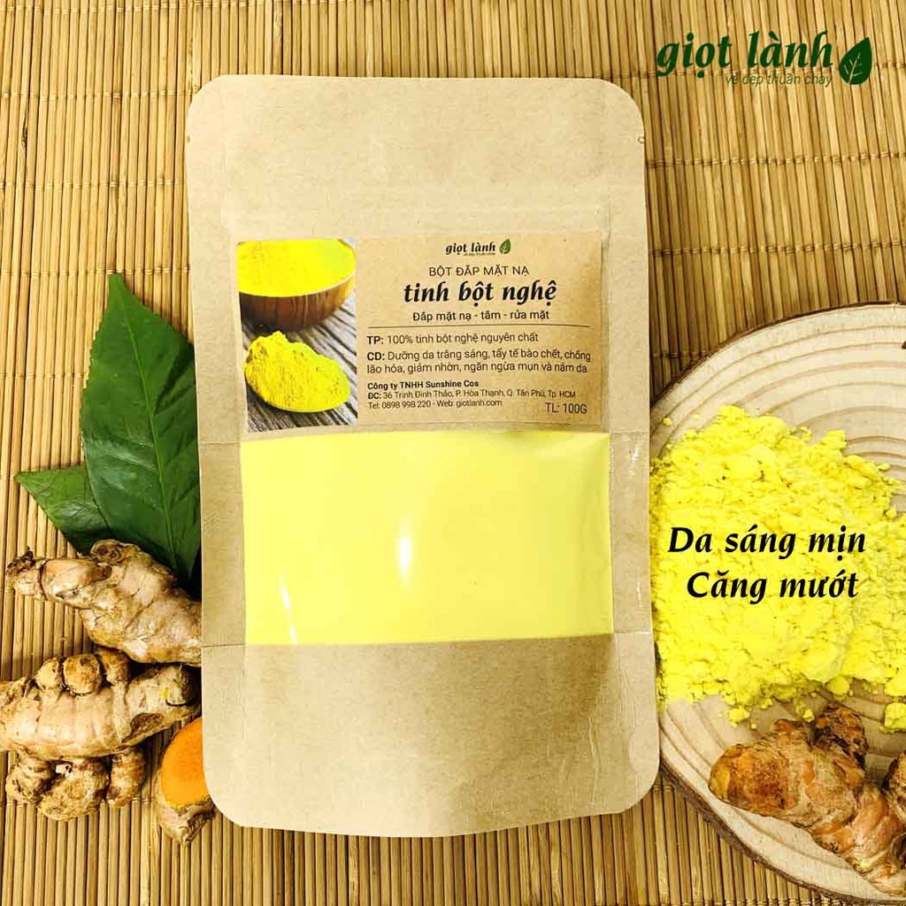 Tinh Bột Nghệ nguyên chất - Da trắng sáng, mịn màng Giọt Lành 100 Gram