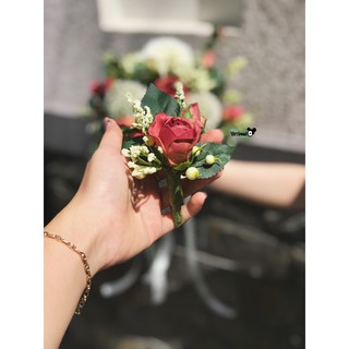 Cài áo chú rể - tone đỏ