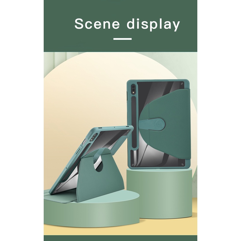 Bao Da PU Máy Tính Bảng Nắp Lật Nam Châm Xoay 360 Độ Samsung Galaxy Tab S6 Lite 10.4 2020 2022 SM-P610 SM-P615 SM-P617 SM-P613 P619
