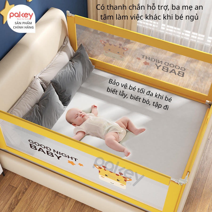 Thanh chắn giường Pakey Pro A2 cho bé, nâng hạ 1 bên cao 103cm HÀNG CHẮC CHẮN NEW 2022