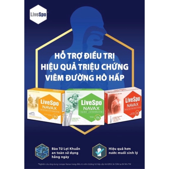 LiveSpo Navax Kids - Xịt 3 tỷ lợi khuẩn Dành cho trẻ sơ sinh và trẻ em 5 ống x 5ml