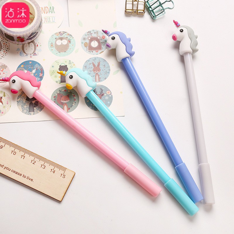 Bút bi cute mực đen hình Kỳ lân/ Ngựa một sừng Pony ngòi 0.5mm xinh xắn BMBooks