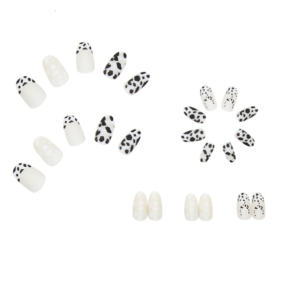 Set 24 Móng Tay Giả Họa Tiết Hoạt Hình Phối Nơ Có Thể Tháo Rời Tiện Dụng