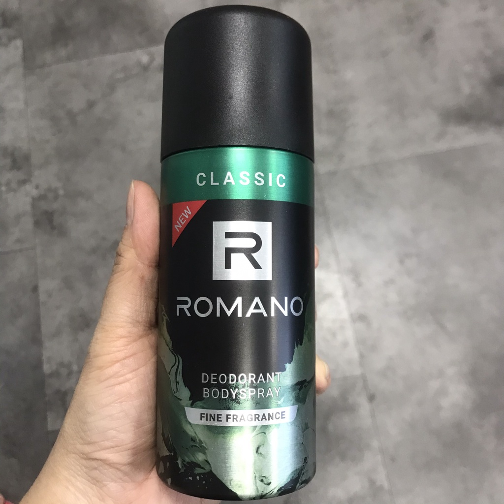 Xịt thơm body nam Romano xịt khử mùi nam 150ml sit khử mùi nam Deodorant Bodyspray / lăn khử mùi romano