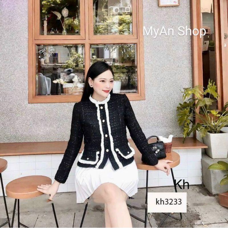 ÁO KHOÁC DẠ KIM TUYẾN DÁNG NGẮN