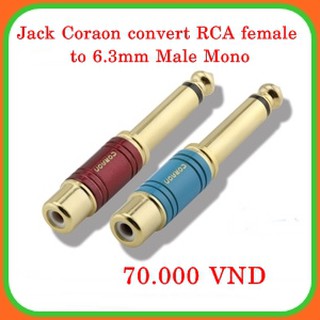 Jack Coraon 6.3/6.35/6.5 đực mono ra Bông sen/RCA cái