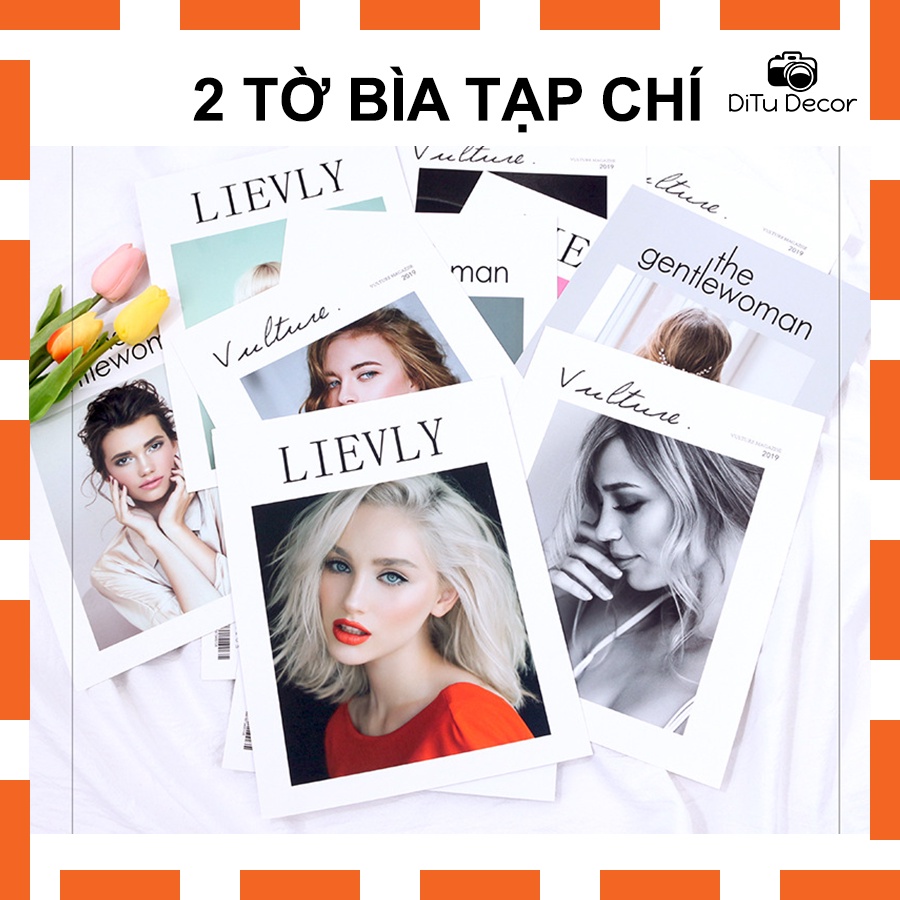 Set 2 tờ bìa tạp chí, poster - tạp chí chụp ảnh decor chụp hình - DiTu Decor