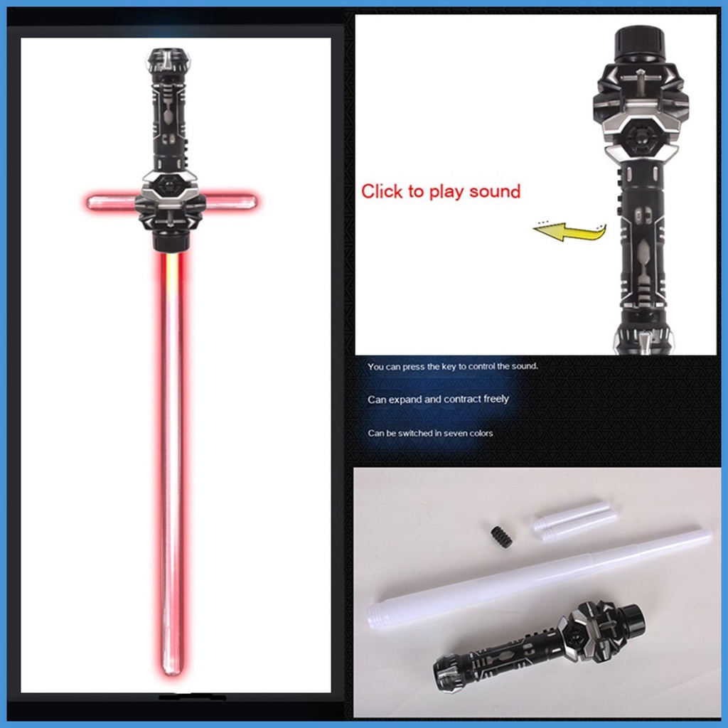 Thanh Kiếm Đồ Chơi Chiếu Tia Laser 7 Màu Sắc Có Thể Mở Rộng Dành Cho Trẻ