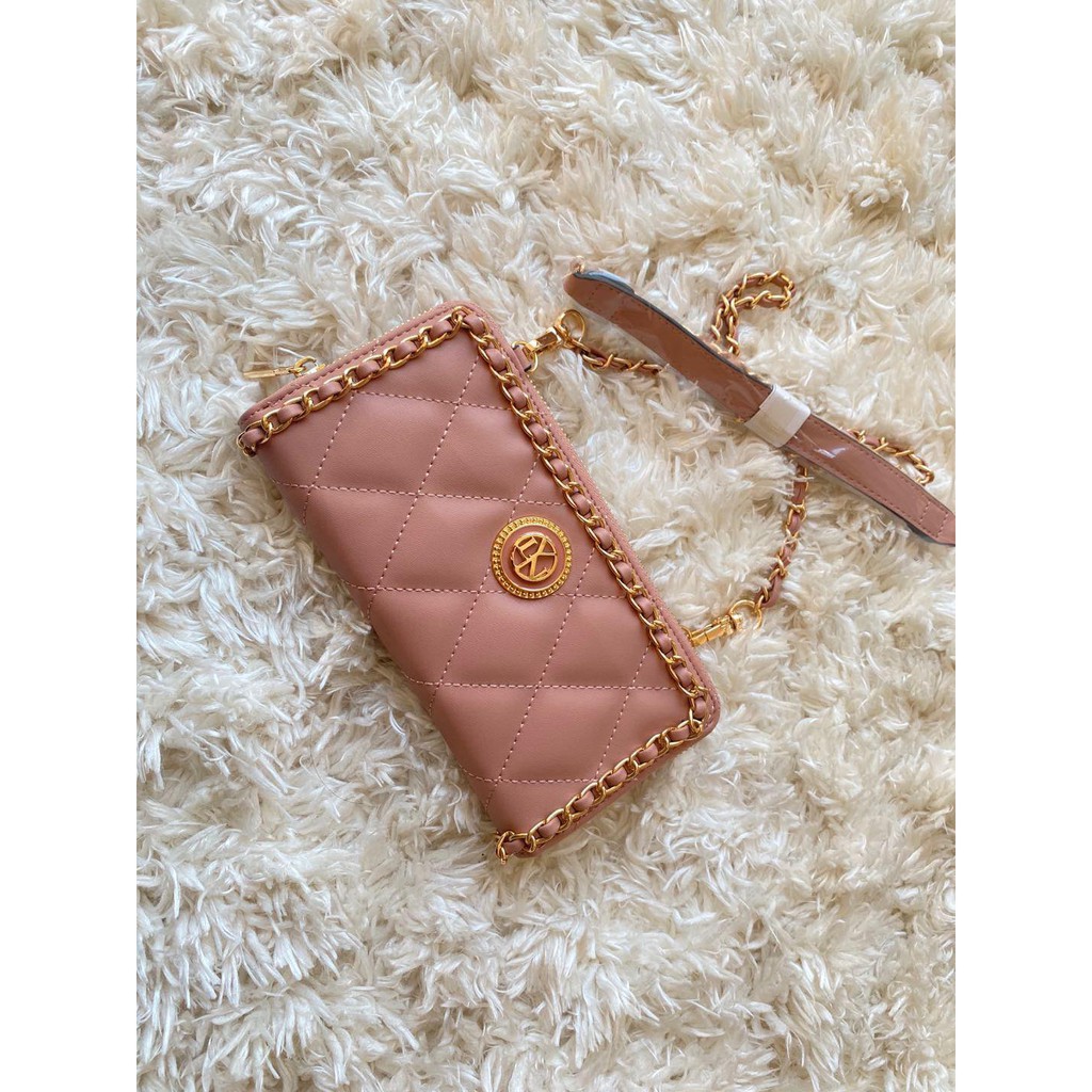 Ví dài nữ lyn da chần viễn xích siêu sang, túi clutch