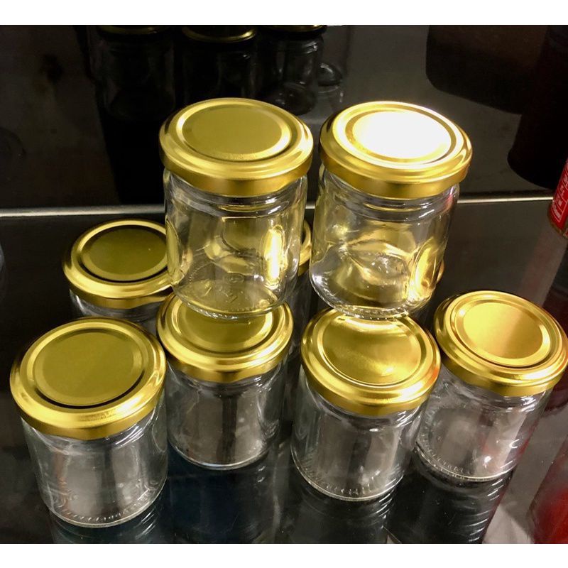 Bộ 50 hũ chưng yến 100ml thủy tinh nắp thiếc tròn vàng