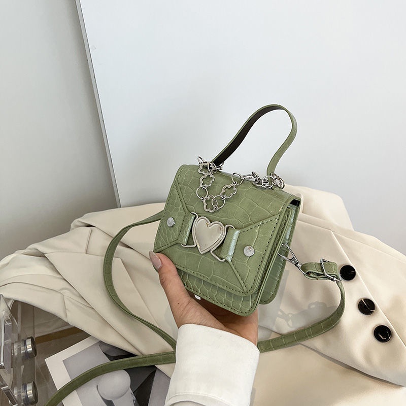 Túi Đeo Chéo Hình Vuông Nhỏ Màu Trơn Phong Cách Phương Tây Thiết Kế Đơn Giản Dành Cho Nữ