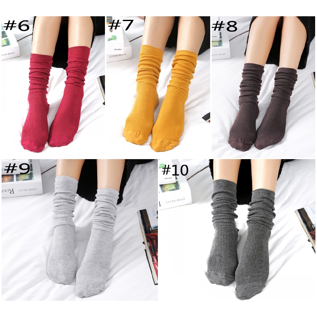 Đôi tất chân cotton màu trơn thời trang cho nữ