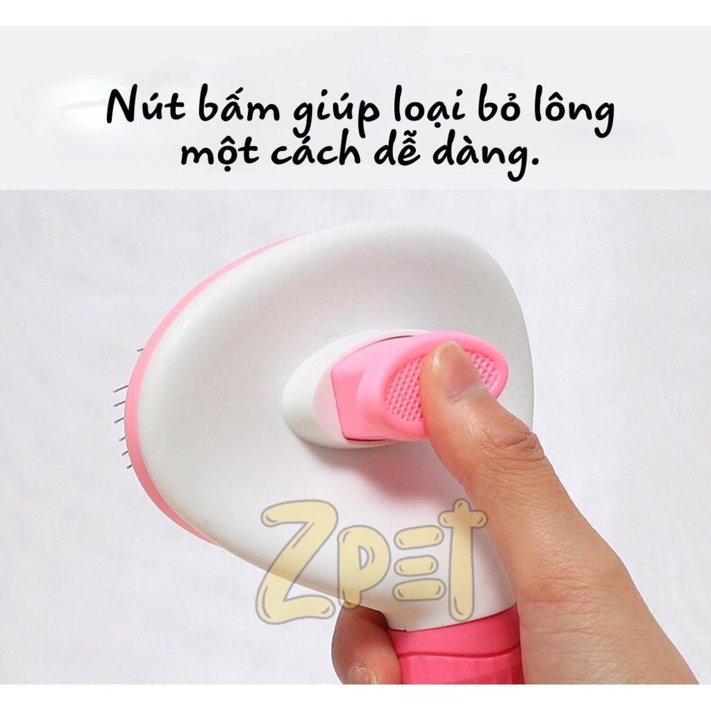 Lược chải lông cho mèo có nút bấm