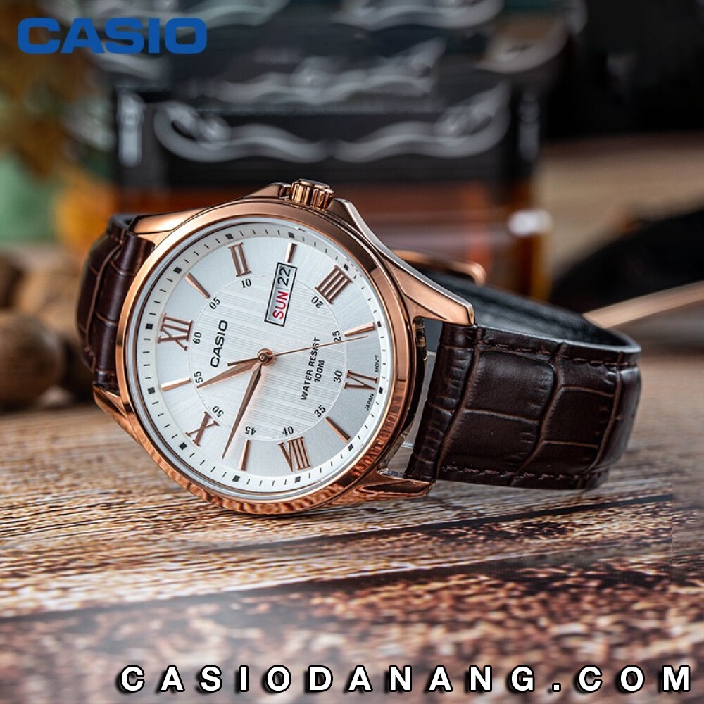 Đồng hồ nam dây da Casio chính hãng Anh Khuê MTP-1384L-7AVDF (41mm)